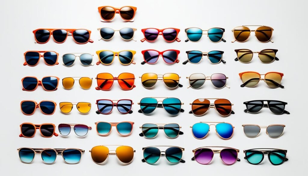 Variedad de lentes de sol para mujer